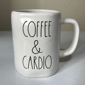Rae Dunn “Coffee & Cardio” Long Letter Cup. Good Condition.